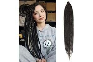 20 Strands Dreadlock Extensions 24 Inch Synthetic Hippie Single Ended Dreads Ginger 0.6 cm Width Loc Extensions Reggae Style