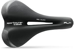 Sportourer by Selle Italia - FLX Gel Flow, City Bike Saddle, Soft Gel, With Reflective Technology for Poor Visibility - Black, L2