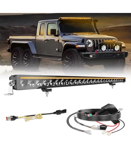PICAA Incurvée 50 Pouces 288W Barre LED 4X4 avec 12V Faisceau de Câblage Kit, Phare de Travail LED 6000K Blanc Imperméable pour Offroad Camion Tracteur Voiture SUV ATV PICAA Incurvée 50 Pouces 288W Barre LED 4X4 avec 12V Faisceau de Câblage Kit, Phare de Travail LED 6000K Blanc Imperméable pour Offroad Camion Tracteur Voiture SUV ATV