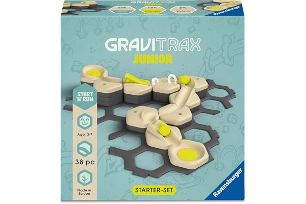 Ravensburger - Gravitrax Junior - Set d'extension My Start and Run 38 pièces- Circuit de Billes - Jeu de Construction créatif - Parcours de Billes à Construire - Dès 3 Ans - Version française - 27531