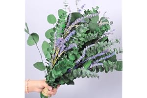 ‎ONING Getrocknete Eukalyptuszweige und -blätter eignen Sich für Hochzeiten und als Zimmerpflanzen. (Grün-115PCS)