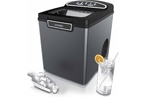 ‎ARENDO Arendo - Eiswürfelmaschine Edelstahl - Eiswürfelbereiter, Ice Cube Maker Maschine - 1,8 Liter - Eiswürfelautomat - Eismaschine mit Kühlung - Eiswürfel Größen Klein + Groß - ABS - BPA frei