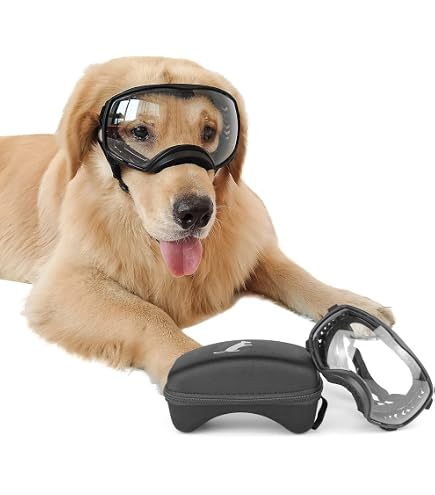 NA/ 2 x Dog Safety Goggles Adjustable Strap Travel Ski UV Protection Waterproof Sunglasses for Dogs (Black, White) Haustier