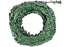 Ideen mit Herz Ghirlanda decorativa in bosso, artificiale, lunghezza 30 m, con filo di rinforzo, verde, ideale come decorazione da tavolo o per composizioni floreali