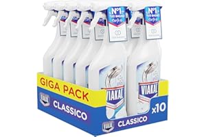 MASTRO LINDO Viakal Classico Bagno Anticalcare Spray, 10 Confezioni da 500ml, Tecnologia Anti-Goccia, Elimina Fino Al 100% Di Calcare, Combatte i Cattivi Odori, Formato Convenienza