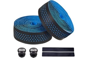 PLATTBK Ruban de guidon de cyclisme sur route Guidolines,Bande de guidon de vélo avec Bouchons, Utilisé pour la Plupart des Vélos 2 Pièces