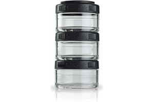 BlenderBottle GoStak Behälter zum Aufbewahren von Protein, Eiweiß, Pulver, Vitaminen und mehr- 3Pak 60ml (3x60ml), schwarz
