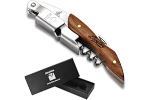 LORELEY® MITTELRHEIN Germany Premium Kellnermesser | Korkenzieher | Weinöffner | Flaschenöffner aus Olivenholz & Edelstahl für Kellner & Barkeeper | jeden Haushalt & Anlass (Loreley-schwarz)