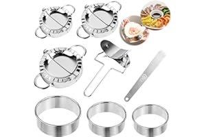 BOHRMA Edelstahl Ravioli Dumpling Maker 8 Stück Ravioli Dumpling Former Ravioli Ausstecher maultaschen former Edelstahl Knödel Ravioliformer Set für Küche Werkzeuge Knödel Ravioli Biscuit Cutters
