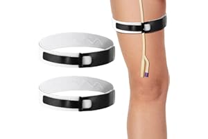Gjinxi 2PCs Foley Catheter Leg Strap, Fastening Tape Anti Slip Catheter Leg Bag Holder Catheter Stabilization Device, Urine Drainage Leg Band Straps Catheter Night Bag Stand for Men Women