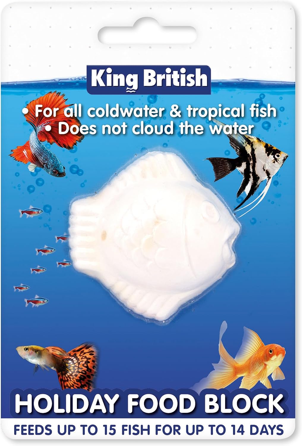 King British – Holiday Block Food – For Coldwater & Tropical Fish – Ideal for Leaving your Fish over Holidays – Does Not Cloud Water Ingredients – Helps keep Fish Healthy & Active