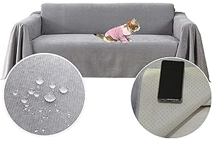 PEXXSUII Sofaüberwürfe Loveseat Abdeckung, Wasserabweisend, Rutschfest, Langlebig, Vollständig, Sofakissen, Stoff, Möbel, Couchschutz für Haustiere Haare Kinder Floppers Hund Katze Kratzer 420 x 180cm