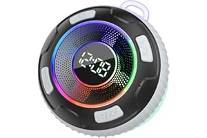 HUPOAF Altavoz Bluetooth, Altavoz Ducha con Ventosa, Altavoces Inalámbrico Portátil con RGB Luz Colorida, 10 Hrs Hi-Fi Estéreo, IP7 Impermeable, Manos Call Libres, USB-C Speaker para Hogar Fiesta Ducha Baño