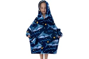 WENLIA Ponadwymiarowy koc z kapturem, stylowy koc sherpa, bardzo ciepły, pluszowy, jeden rozmiar pasuje dla wszystkich, dla dorosłych, kobiet, mężczyzn, nastolatków, dzieci, małych dzieci, niemowląt