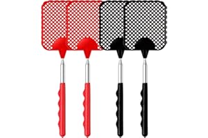 iZhuoKe 4 ArticlesTapette à Une Conception Sûre et Fiablemouches Télescopique,Extensible à Mouche,Chasse-Mouche Télescopique Manuelle,Cibler Les Mouches et Autres Insectes
