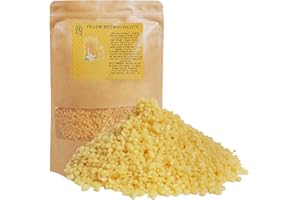 JEMESI Cera d'api Gialle, 500g - 100% Pura e Naturale Pellet di Cera di Candela. per Candele,Saponi, Cosmetici Naturali e Asciugamani di Cera d'api