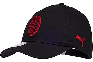AC MILAN A.C. Milan - Cappello Ess con Visiera, Cappellino Estivo Classico con Logo Ufficiale, da Bambino, Regolabile, Nero