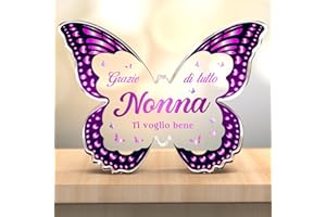 Giftasy Regalo Nonna, Regalo Nonna Natale - Farfalla Decorazioni in Acrilico, Regalo Nonna Compleanno, Idee Regali per Nonna