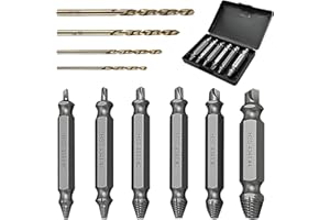 Xynovate 10 PCS Estrattori Viti Danneggiate, Estrattore Viti Spanate con 4 Punte Elicoidali, Dispositivo Di Rimozione Bullone Rotto In Acciaio H.S.S 4341# per Danneggiati, Spellati