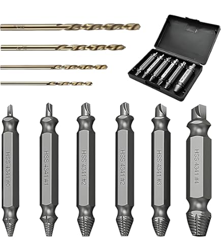 Set Punte Trapano Mano Sinistra In Acciaio Resistente Rimozione Borchie