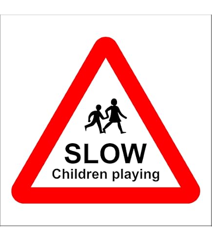 Viking Signs Kinderspiel-Schild – Achtung Kinder, Langsam Fahren! Vinyl-Schild 400x300 Mm Nach EN 7010