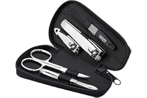 MARQUS Set per la Manicure – Include 5 Pezzi con Lima di Solingen. Astuccio elegante e pratico, ideale per Uomo e Donna. Perfetto per la cura delle Unghie a casa o in viaggio. Design compatto e funzionale