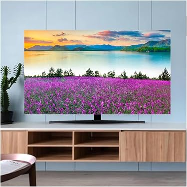 Housse Anti-Poussière Treer Pour TV 22-75 Pouces - Tissu élastique Avec Motif - Protection Pour écrans Plats/curved