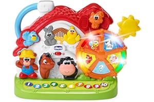 Chicco Ma Ferme Educative Bilingue Français/Anglais, Ferme à Animaux pour Bébés avec Sons et Lumières, 3 Façons de Jouer, Jouets Electroniques Éducatifs pour Enfants de 1 à 4 ans