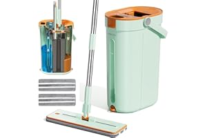 VACUER Balai Serpillière Essoreur Plat 3 Réservoirs K1-Pro, Réelle Séparation Eau Propre Et Sale, Nettoyage Hygiénique sans Effort, Jet & Brosse, Manche INOX, Tête XL, Microfibres Lavables, Marque Française