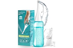 PROPODUSCHE Peri Bottle Wochenbett 400ML - Portable Bidet für die Intimhygiene - Reise Bidet mit 2 Düsen - Intimdusche für Unterwegs, Toilette & Reisen - Intim Dusche Ersetzt Feuchttücher Spart Wasser und Papier