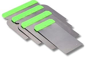 ToolSpace Set di Spatole Giapponesi - 4 pezzi - 50/80/100/120 mm - Spatole in Metallo per Giuntare, Lisciare, Spalmare Composti, Resistenti e Flessibili, Buona Presa