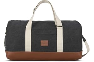 Johnny Urban Weekender damska i męska - Paul - torba podróżna, duża, z płótna na krótkie wycieczki i sport, 41 l, odporna na działanie wody, antracytowy/brązowy, jeden rozmiar