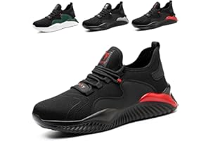 Calish Scarpe Antinfortunistiche Uomo Donna Scarpe da Lavoro Scarpe da Cantiere Leggere Comode Traspiranti Scarpe Sicurezza Antiscivolo