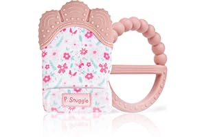 Precious Snuggle™ | 2 Pack Baby Teething Mitten 2023 | Baby Teether - 3 in 1 Set | Teething Glove | Prevents Finger Sucking | Baby Toy Essentials Teething Gift Packaging (Blooming Flowers)