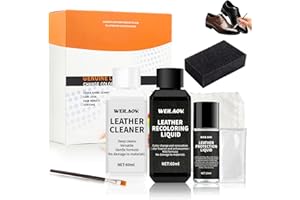 WEILAOK Vernice per Pelle Nera - Kit Cambio Colore, Tintura Ripara Graffi per Scarpe, Borse, Divani, Sedili Auto