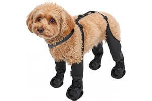 Wood Homing Waterproof Dog Shoes - Anti Slip Dog Boot Paw Foot Protector with Velcro Suspender for Injured Paw Stop Licking Outdoor Walking Snow Rainy Hot Weather Dirt-Proof Winter Puppy Booties(S)