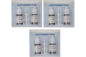 FILTRIACQUAITALIA Titrant Kit Analisi Durezza Acqua (Gradi Francesi) per Misurare Calcare Set 6 Pezzi