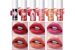 Pakivs Lip Tint Stain Set,6 Colori di Rossetto liquido Lip Stain Long Lasting Lip Gloss,Idratante Occhi Guance Lip Stain Lip Tint Set per le Donne