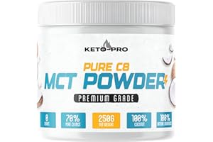 KETO-PRO FUELLED BY FAT Keto-Pro MCT Powder 250g | Most Ketogenic of All MCT's | Purest, Premium C8 Keto Creamer Ideal in Coffee | Suitable for Paleo & Vegan Diets | Gluten & Palm Oil Free | Pure Caprylic Acid