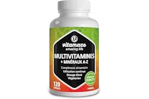 Multivitamines et Minéraux 23 Vitamines A-Z & Minéraux - Substances Minérales et Oligo-Éléments Précieux - 120 Gélules Végétarien pendant 4 Mois - Sans Additifs Inutiles…