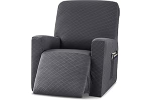 VanderHOME Funda Sillon Relax reclinable Elastica Completo Protector para Sillón Reclinable Cubierta Protectora Sillon Funda Universal Funda Sillon 1 Plaza Gris Oscuro