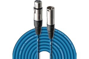 Stagg 10 m Hochwertiges XLR auf XLR-Stecker Mikrofon Kabel blau, 10m