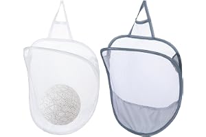 Guduling 2 stycken hängande tvättkorg, tvättkorg vägg med självhäftande krokar, tvättpåse att hänga upp för hotell, camping o
