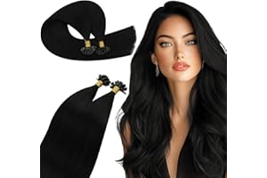 ‎UGEAT Ugeat Extensions Echthaar Bondings 50 cm Schwarz Bonding Extensions Echthaar Schwarz U Tip 50g Glatt Echt Haarverlängerung Keratin Schwarz 1 Langlebig 50 Strähnen