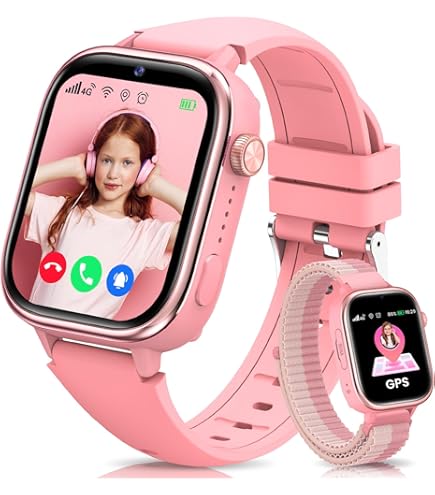 Pthtechus GPS Smartwatch Phone for Kids, 1.44 Inch LED Touch Digital Camera, Watch W Support, Game, Alarm Clock SOS Voice Chat, Smart Watch, Kids Gift 4-12 Years