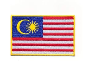 hegibaer 60 x 35 mm Malaysia Flag Kuala Lumpur Flag Sew-On/Iron-On Patch 1999 B