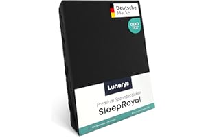 ‎LUNARYS Lunarys® SleepRoyal Luxus Spannbettlaken 180x200cm - Schwarz - 250 g/m² Premium Bettlaken - 40 cm Steghöhe - für hohe Matratzen, Boxspringbett & Matratze + Topper & Wasserbett - Stretch Jersey