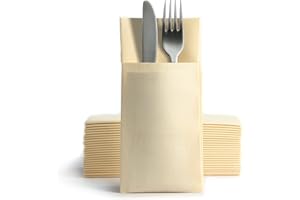 Alvotex CHIC Airlaid - 50 servilletas desechables para cubiertos (39 x 40 cm), color champán