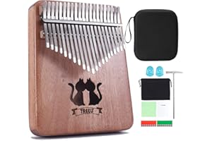 TREELF Kalimba 21 Tasten Daumenklavier Mbira Fingerklavier Geschenke für Kinder und Erwachsene Anfänger (Holzfarbe)