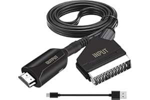 iHaospace Convertitore da Scart a HDMI - Adattatore Audio Video HD 1080P Tutto in Uno per HDTV, STB, VHS, Xbox, PS3, Sky, DVD, Blu-ray